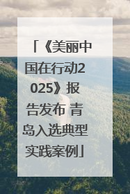 《美丽中国在行动2025》报告发布 青岛入选典型实践案例