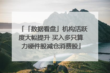 「数据看盘」机构活跃度大幅提升 买入多只算力硬件股减仓消费股