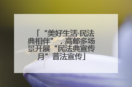 “美好生活·民法典相伴”，高邮多场景开展“民法典宣传月”普法宣传