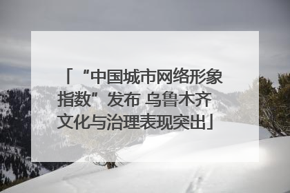 “中国城市网络形象指数”发布 乌鲁木齐文化与治理表现突出