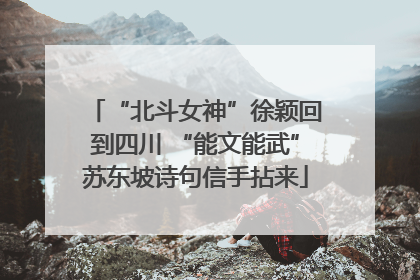 “北斗女神”徐颖回到四川 “能文能武”苏东坡诗句信手拈来