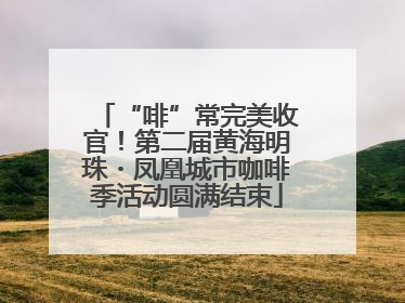 “啡”常完美收官！第二届黄海明珠・凤凰城市咖啡季活动圆满结束