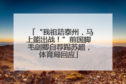 “我祖籍泰州，马上能出战！”前国脚毛剑卿自荐踢苏超，体育局回应
