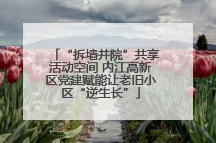 “拆墙并院”共享活动空间 内江高新区党建赋能让老旧小区“逆生长”