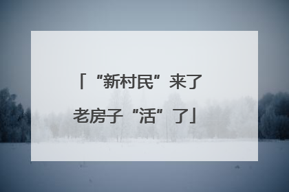“新村民”来了 老房子“活”了