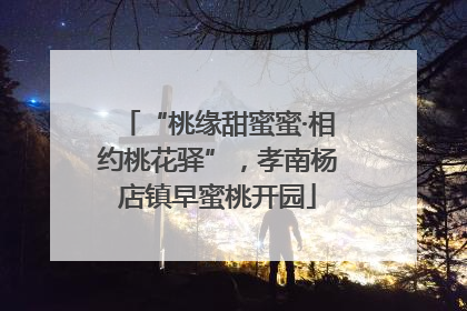 “桃缘甜蜜蜜·相约桃花驿”，孝南杨店镇早蜜桃开园