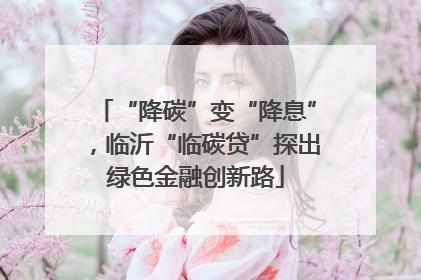 “降碳”变“降息”，临沂“临碳贷”探出绿色金融创新路