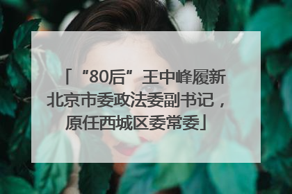 “80后”王中峰履新北京市委政法委副书记，原任西城区委常委