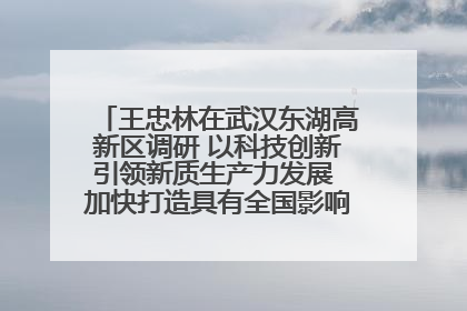王忠林在武汉东湖高新区调研 以科技创新引领新质生产力发展 加快打造具有全国影响力的科技创新高地