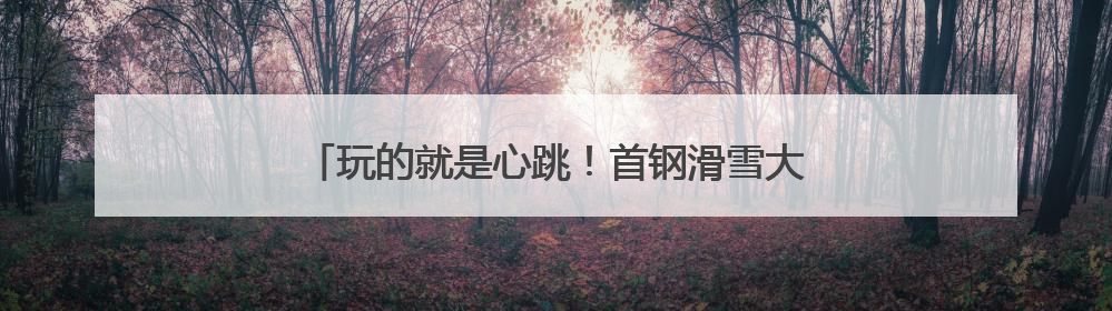 玩的就是心跳！首钢滑雪大跳台“顽酷心跳塔”试运营
