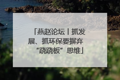 燕赵论坛丨抓发展、抓环保要摒弃“跷跷板”思维