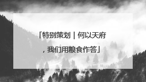 特别策划｜何以天府，我们用粮食作答