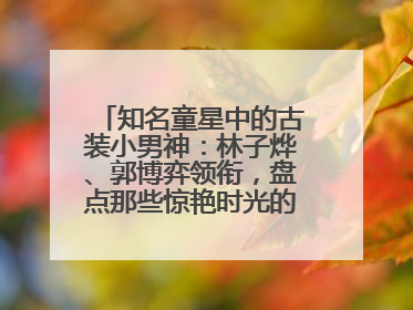 知名童星中的古装小男神：林子烨、郭博弈领衔，盘点那些惊艳时光的古装小演员