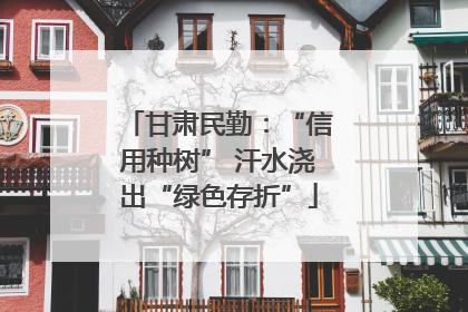 甘肃民勤：“信用种树” 汗水浇出“绿色存折”