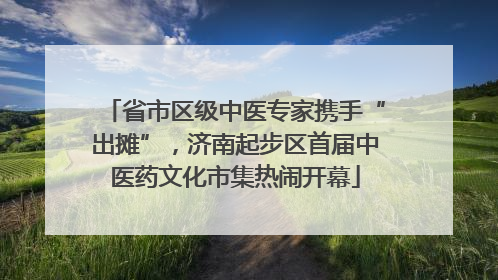 省市区级中医专家携手“出摊”，济南起步区首届中医药文化市集热闹开幕