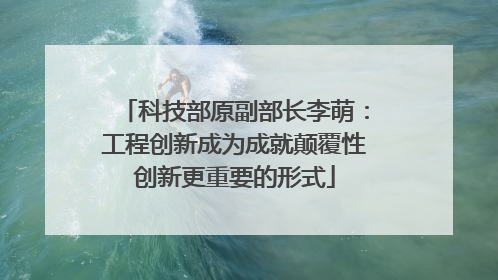 科技部原副部长李萌：工程创新成为成就颠覆性创新更重要的形式