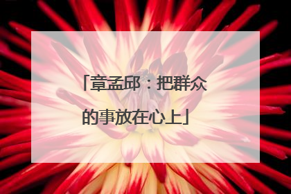 章孟邱：把群众的事放在心上