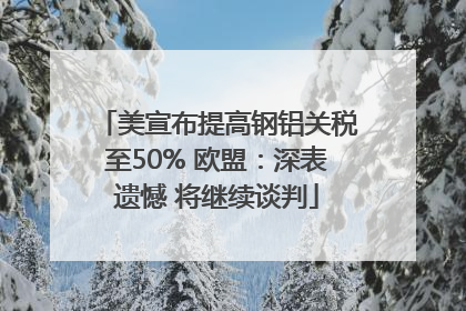 美宣布提高钢铝关税至50% 欧盟：深表遗憾 将继续谈判