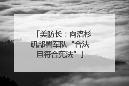 美防长：向洛杉矶部署军队“合法且符合宪法”