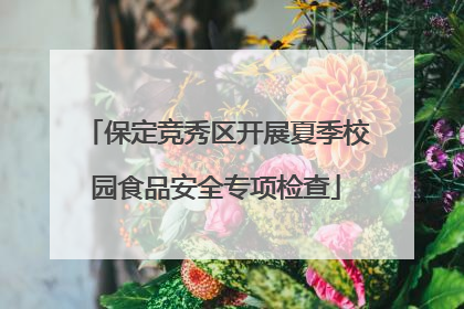 保定竞秀区开展夏季校园食品安全专项检查
