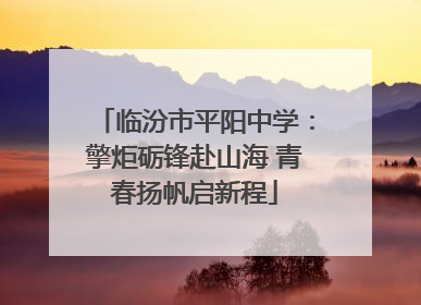 临汾市平阳中学：擎炬砺锋赴山海 青春扬帆启新程