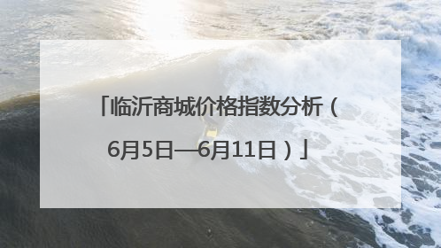 临沂商城价格指数分析（6月5日—6月11日）
