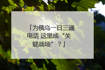 为俄乌一日三通电话 这里成“关键战场”？