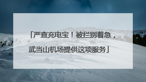 严查充电宝！被拦别着急，武当山机场提供这项服务
