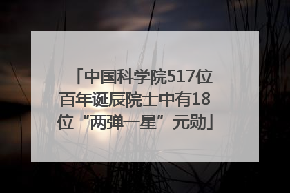 中国科学院517位百年诞辰院士中有18位“两弹一星”元勋