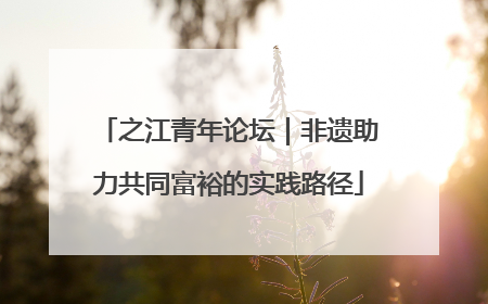 之江青年论坛｜非遗助力共同富裕的实践路径