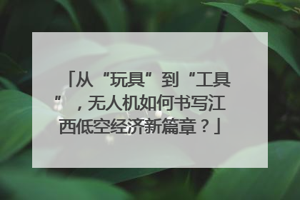 从“玩具”到“工具”，无人机如何书写江西低空经济新篇章？