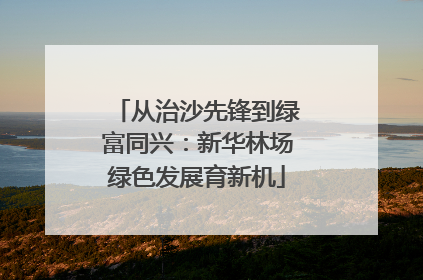 从治沙先锋到绿富同兴：新华林场绿色发展育新机