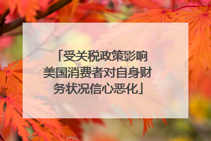 受关税政策影响 美国消费者对自身财务状况信心恶化