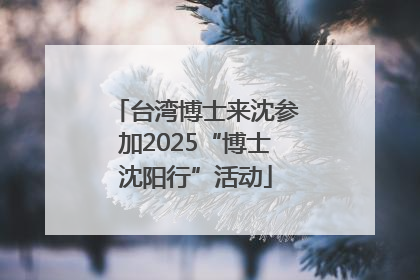 台湾博士来沈参加2025“博士沈阳行”活动