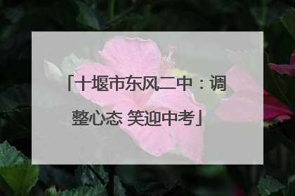 十堰市东风二中：调整心态 笑迎中考