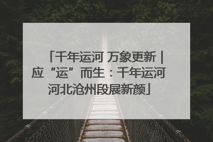 千年运河 万象更新｜应“运”而生：千年运河河北沧州段展新颜