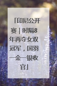 印尼公开赛｜时隔8年再夺女双冠军，国羽一金一银收官