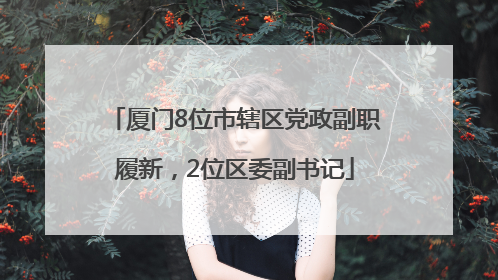 厦门8位市辖区党政副职履新，2位区委副书记