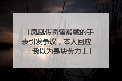 凤凰传奇曾毅戴的手表引发争议，本人回应：我以为是块劳力士