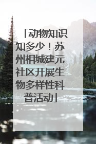 动物知识知多少！苏州相城建元社区开展生物多样性科普活动