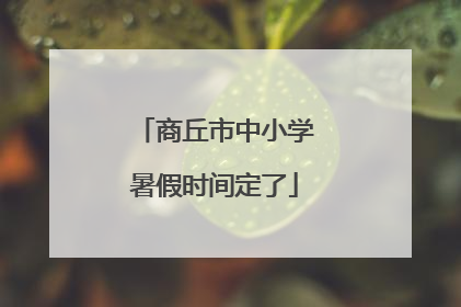商丘市中小学暑假时间定了