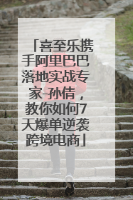 喜至乐携手阿里巴巴落地实战专家-孙倩，教你如何7天爆单逆袭跨境电商
