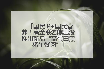 国民IP+国民营养！高金联名熊出没推出新品“高蛋白黑猪午餐肉”