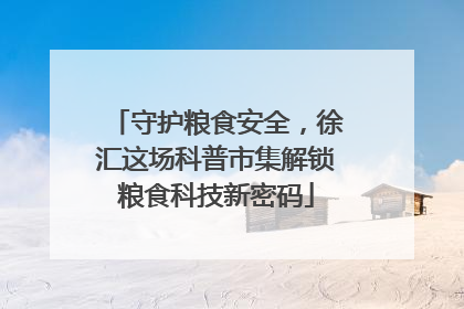 守护粮食安全，徐汇这场科普市集解锁粮食科技新密码