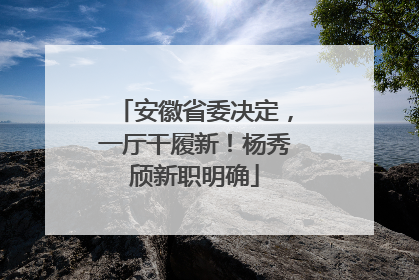 安徽省委决定，一厅干履新！杨秀颀新职明确