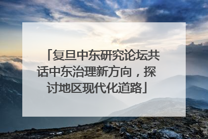 复旦中东研究论坛共话中东治理新方向，探讨地区现代化道路