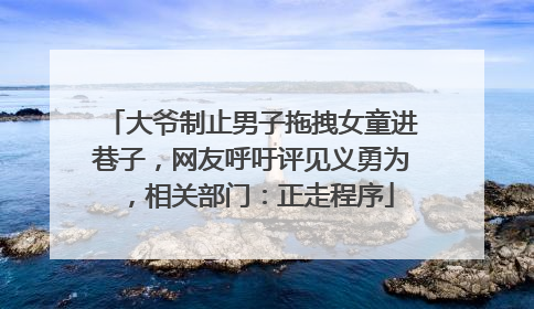 大爷制止男子拖拽女童进巷子，网友呼吁评见义勇为，相关部门：正走程序