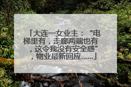 大连一女业主：“电梯里有，走廊两端也有，这令我没有安全感”，物业最新回应……