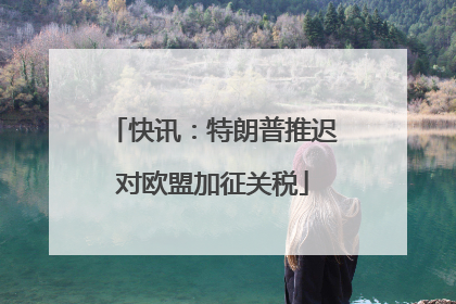 快讯：特朗普推迟对欧盟加征关税