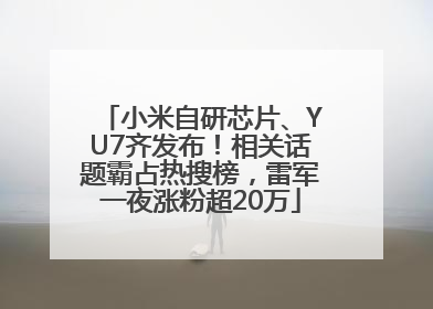 小米自研芯片、YU7齐发布！相关话题霸占热搜榜，雷军一夜涨粉超20万